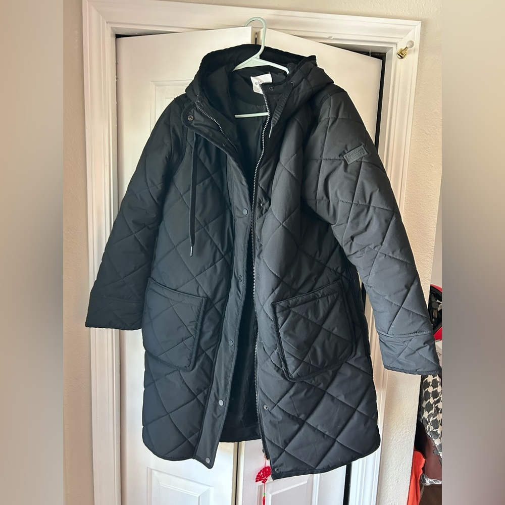 Modern Supply: Women's Black Quilted Puffer Coat - Size M